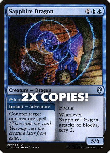 MTG | 2x Sapphire Dragon // Psionic Pulse | Nonfoil | CLB-94 | NM