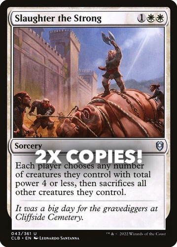 MTG | 2x Slaughter the Strong | Nonfoil | CLB-43 | NM