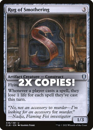 MTG | 2x Rug of Smothering | Nonfoil | CLB-336 | NM