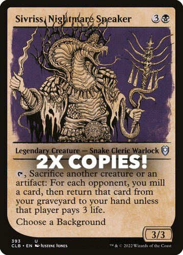 MTG | 2x Sivriss, Nightmare Speaker | Nonfoil | Showcase | CLB-393 | NM