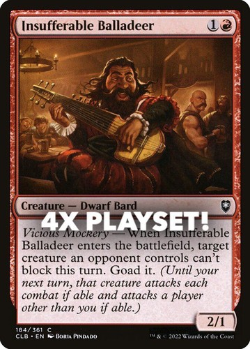 MTG | 4x Insufferable Balladeer | Nonfoil | CLB-184 | NM