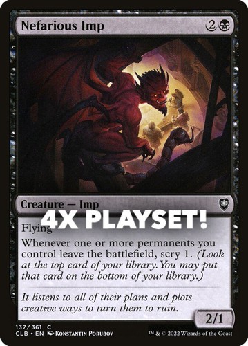 MTG | 4x Nefarious Imp | Nonfoil | CLB-137 | NM