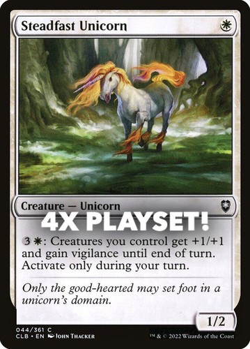 MTG | 4x Steadfast Unicorn | Nonfoil | CLB-44 | NM