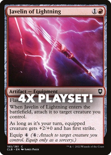 MTG | 4x Javelin of Lightning | Nonfoil | CLB-185 | NM
