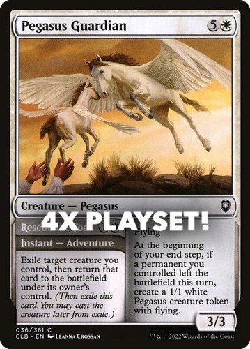 MTG | 4x Pegasus Guardian // Rescue the Foal | Nonfoil | CLB-36 | NM