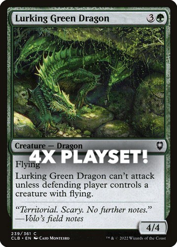 MTG | 4x Lurking Green Dragon | Nonfoil | CLB-239 | NM