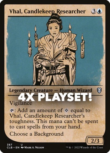 MTG | 4x Vhal, Candlekeep Researcher | Nonfoil | Showcase | CLB-387 | NM
