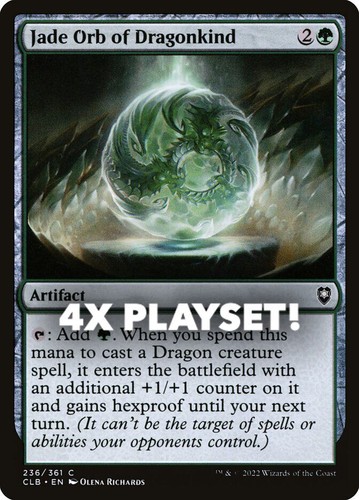 MTG | 4x Jade Orb of Dragonkind | Nonfoil | CLB-236 | NM