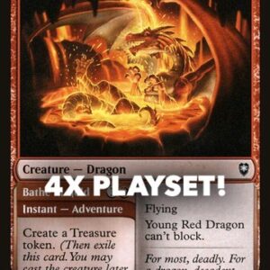 MTG | 4x Young Red Dragon // Bathe in Gold | Nonfoil | CLB-210 | NM