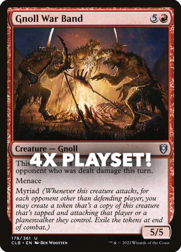 MTG | 4x Gnoll War Band | Nonfoil | CLB-178 | NM