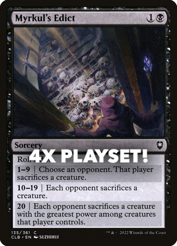 MTG | 4x Myrkul's Edict | Nonfoil | CLB-135 | NM