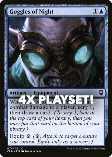 MTG | 4x Goggles of Night | Nonfoil | CLB-74 | NM