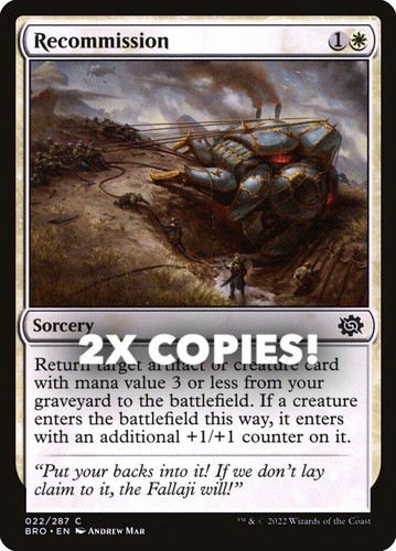 MTG | 2x Recommission | Nonfoil | BRO-22 | NM