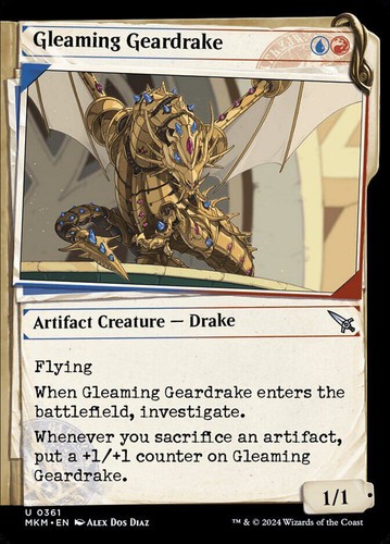 MTG | Gleaming Geardrake | Nonfoil | Showcase | MKM-361 | NM