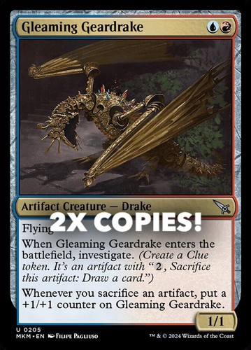 MTG | 2x Gleaming Geardrake | Nonfoil | MKM-205 | NM