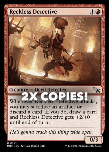 MTG | 2x Reckless Detective | Nonfoil | MKM-141 | NM