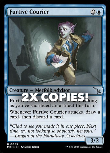 MTG | 2x Furtive Courier | Nonfoil | MKM-59 | NM