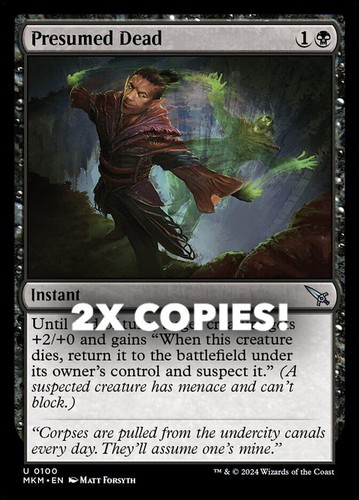 MTG | 2x Presumed Dead | Nonfoil | MKM-100 | NM