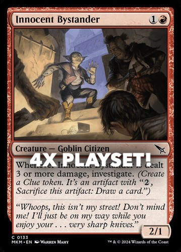 MTG | 4x Innocent Bystander | Nonfoil | MKM-133 | NM