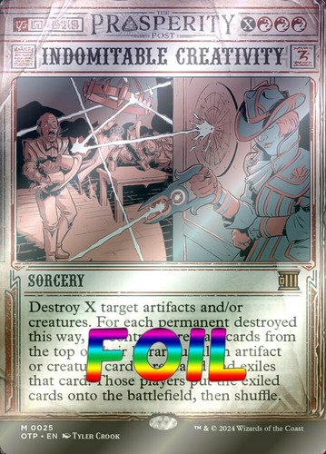 MTG | Indomitable Creativity | Foil | Showcase | Borderless | OTP-25 | NM