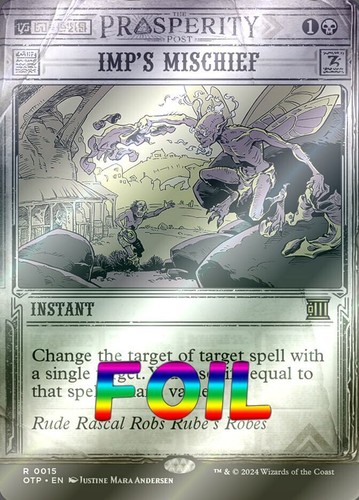 MTG | Imp's Mischief | Foil | Showcase | Borderless | OTP-15 | NM