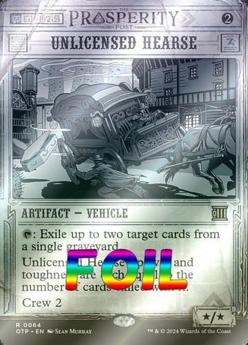 MTG | Unlicensed Hearse | Foil | Showcase | Borderless | OTP-64 | NM